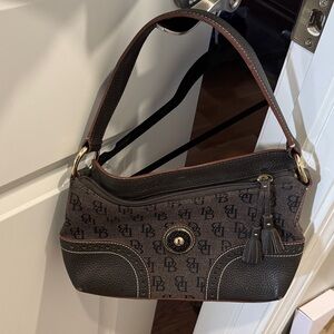 Dooney & Bourke Black and Brown Shoulder Bag